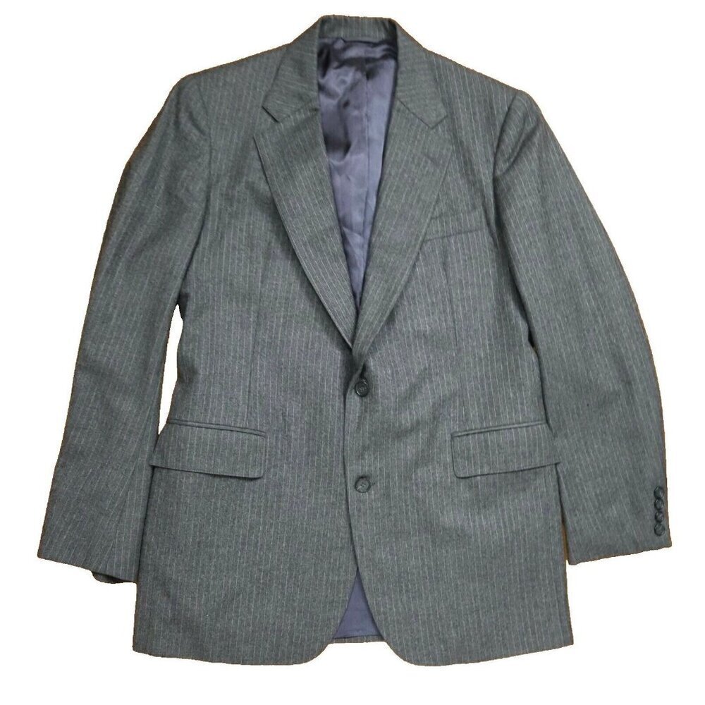 MEN'S GRAY PINSTRIPE BLAZER SUIT JACKET SPORT COAT - SIZE 42 - LORD & TAYLOR